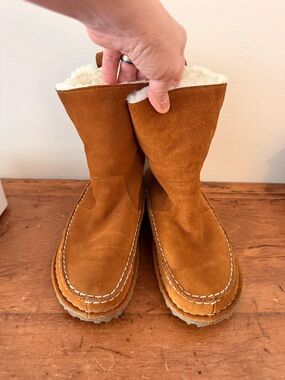 Birkenstock Lahti Suede Shearling-Lined Mocassin Boots 39